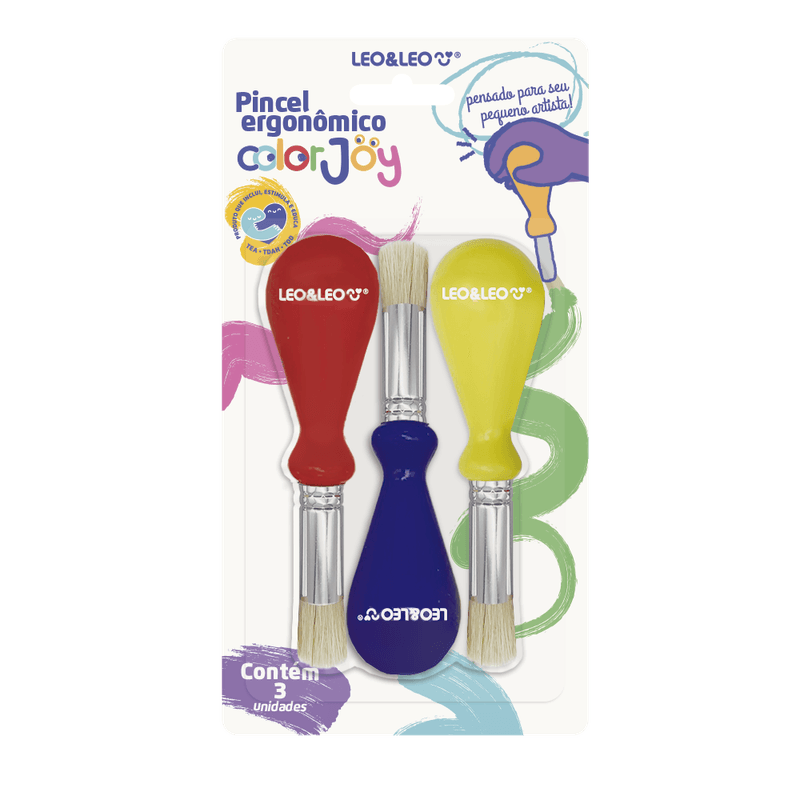 PINCEL C/ PEGA ERGONÔMICA PONTA REDONDA COLORJOY